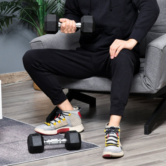 HOMCOM 2×6kg Hex Dumbbells Set – Rubber Coated Weights for Home Gym Strength Training