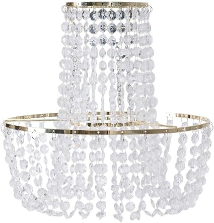 Gold Jewel Acrylic Droplet Chandelier Shade | Easy Fit Ceiling Pendant Lampshade