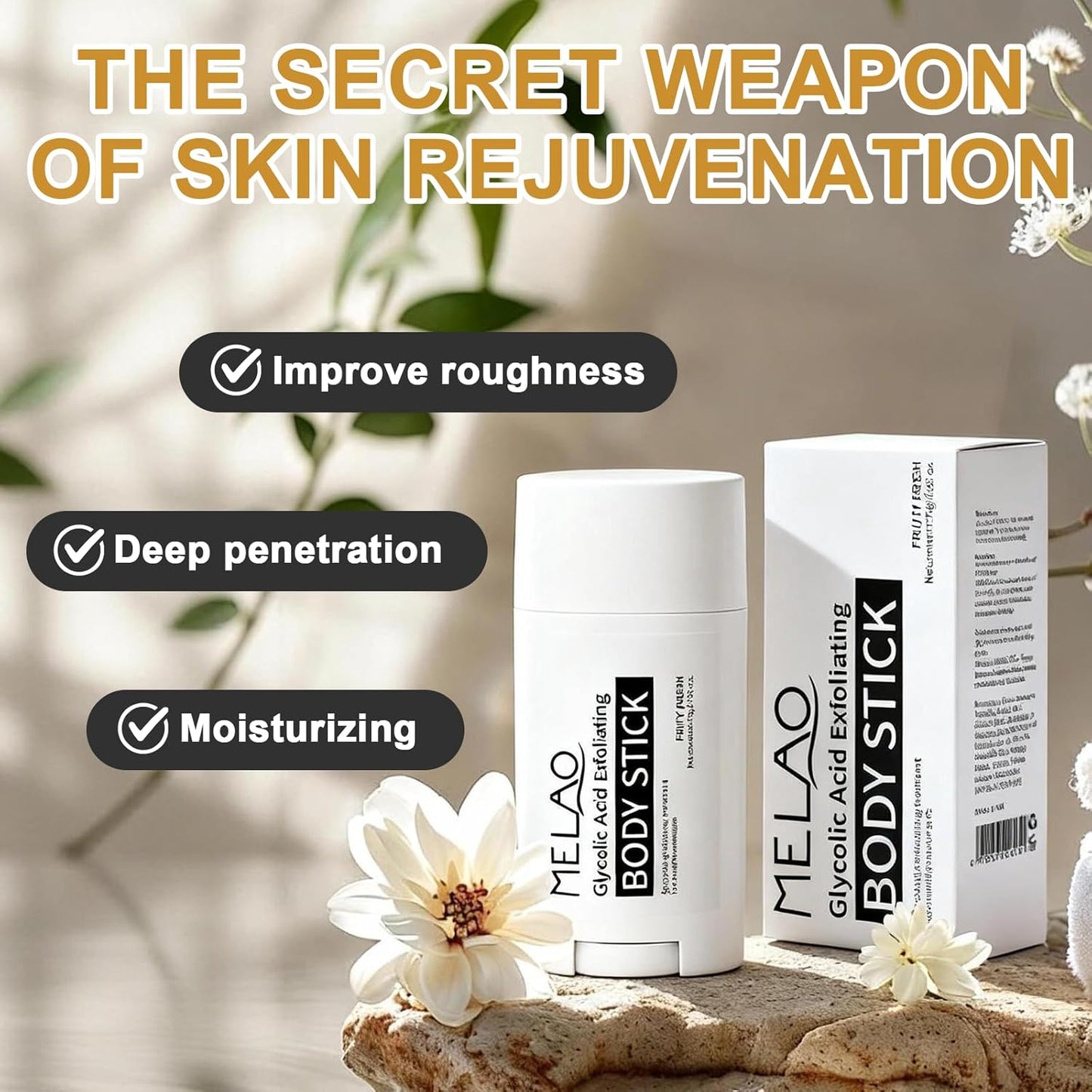 Exfoliating Body Scrub Stick | Hydrating Skin Smoothing Body Exfoliator