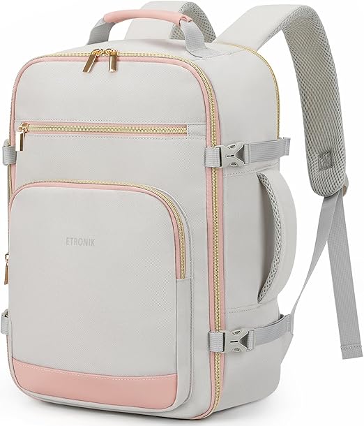 Ryanair Cabin Backpack 40x30x20 Underseat | 24L Travel Laptop Bag Grey