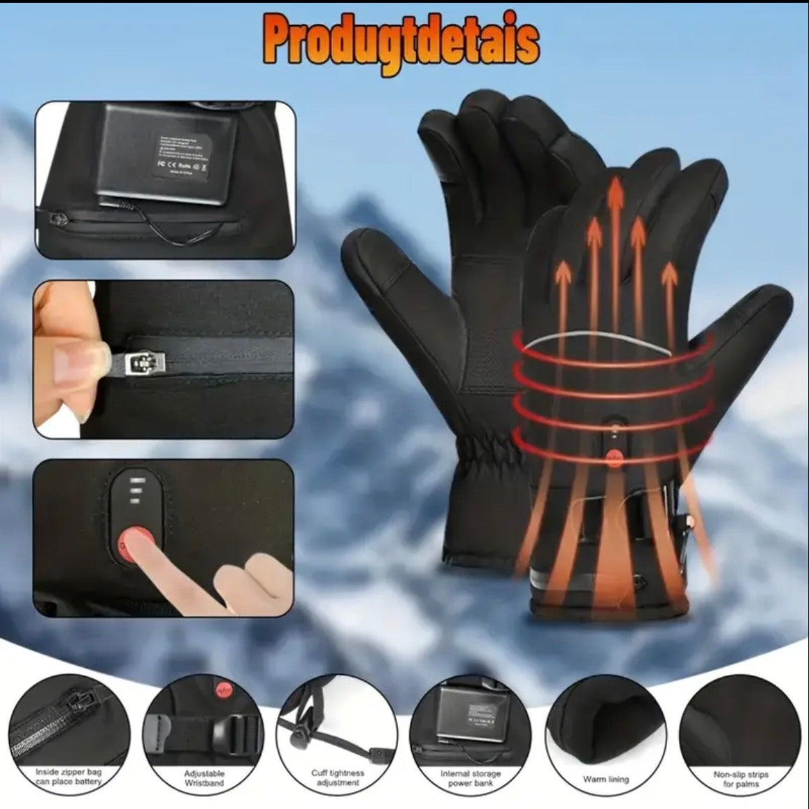 Heated Winter Gloves | USB Rechargeable 5000mAh | Touchscreen & Waterproof