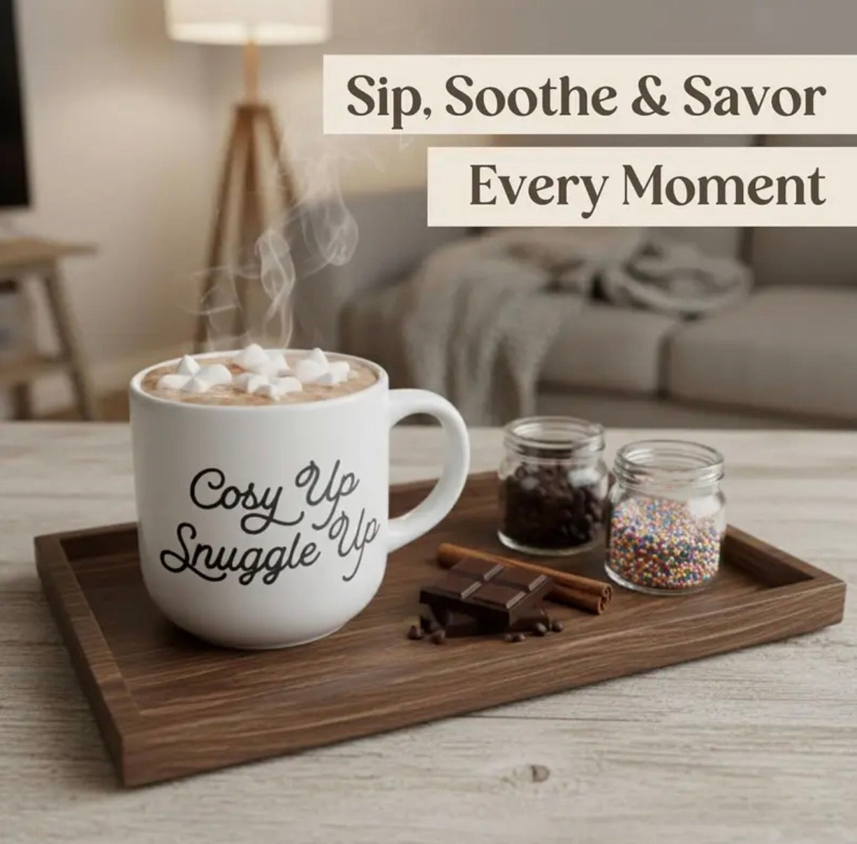 Hot Water Bottle Gift Set – 1000ml Pink Bottle with Socks, Mug, Candle, Eye Mask