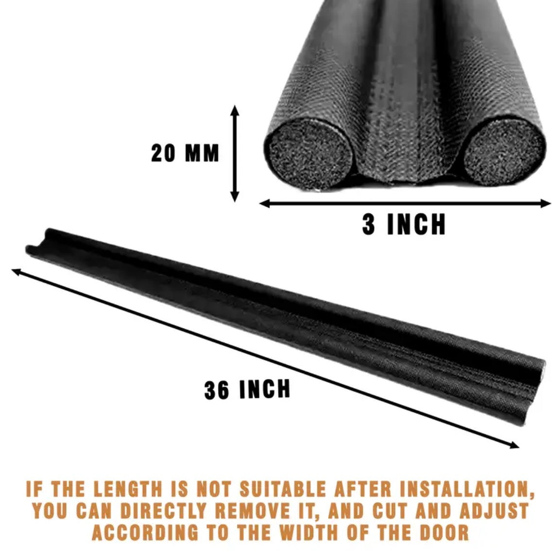 Double-Sided Door Draught Excluder – Under Door Draft Stopper, Fits Any Door, Cut-to-Size.